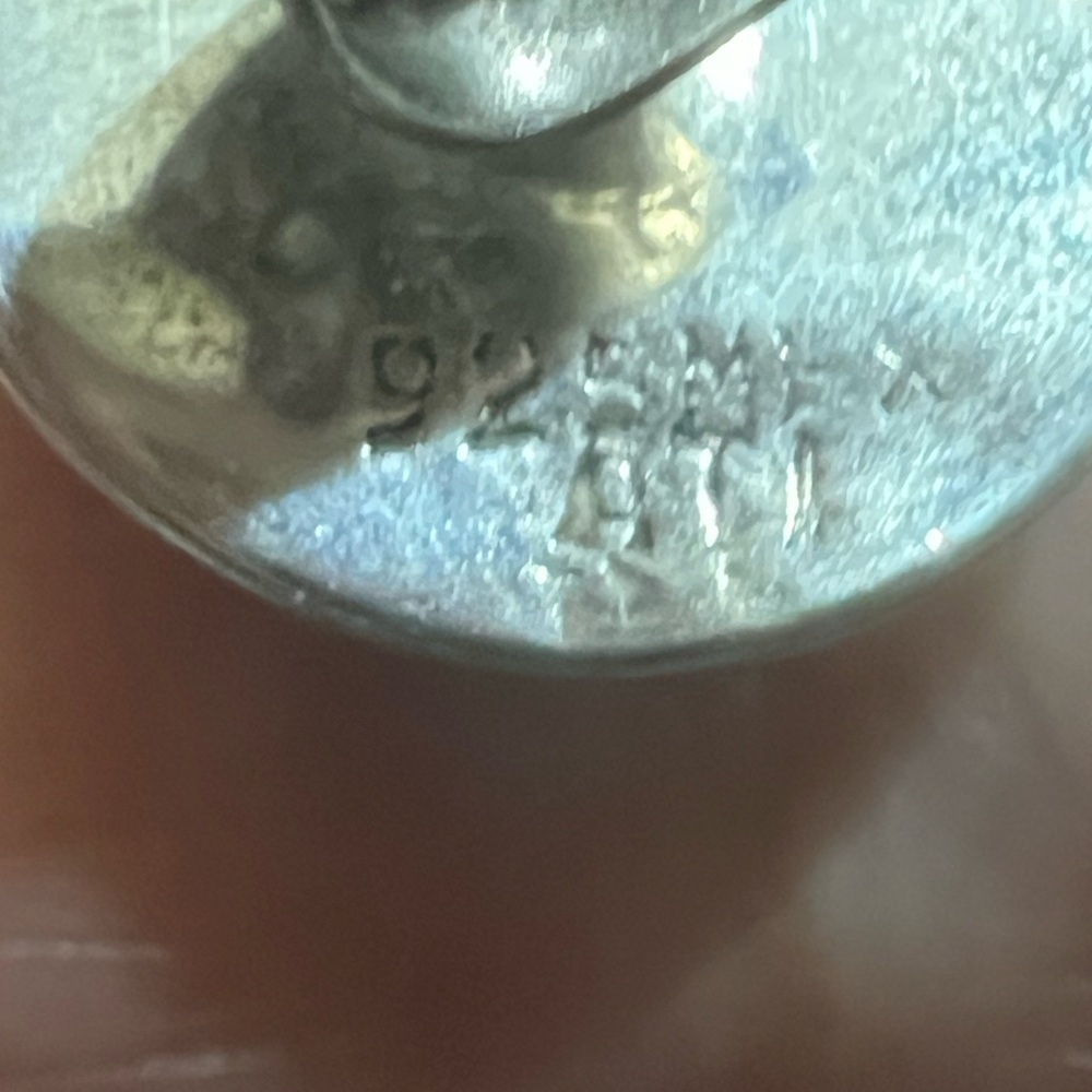 String Silver 925 Beautiful Red Stud Earrings - image 3